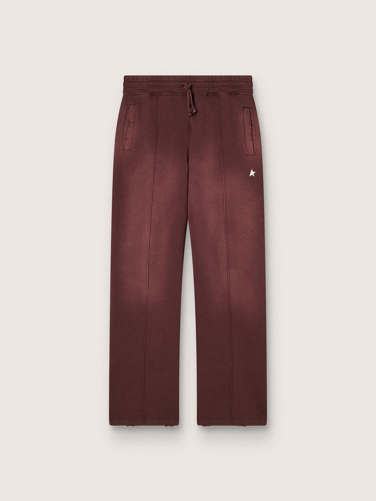 Golden Goose - Unisex sweatpants in burgundy cotton fleece in 