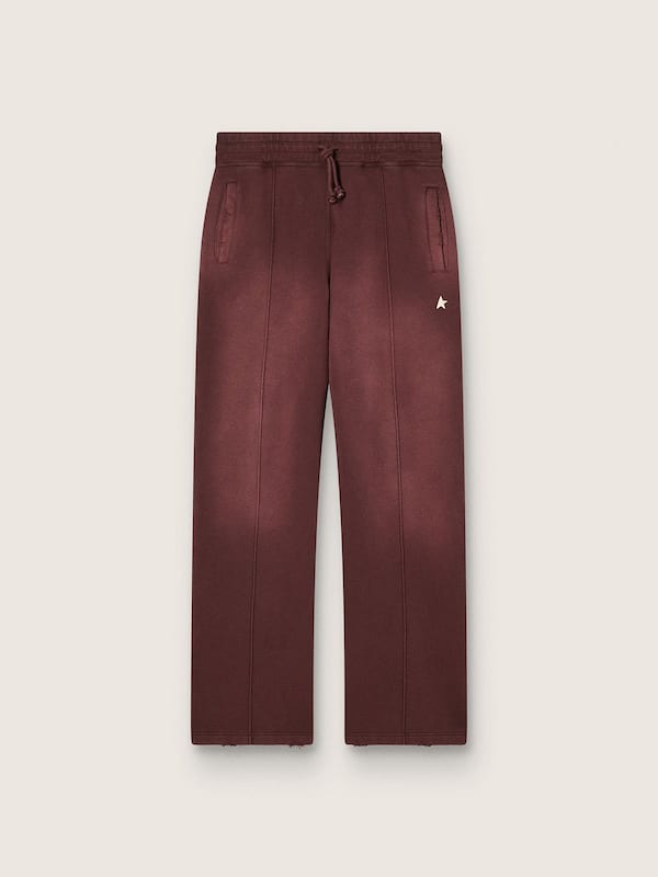 Golden Goose - Pantalon de jogging unisexe en molleton de coton bordeaux in 