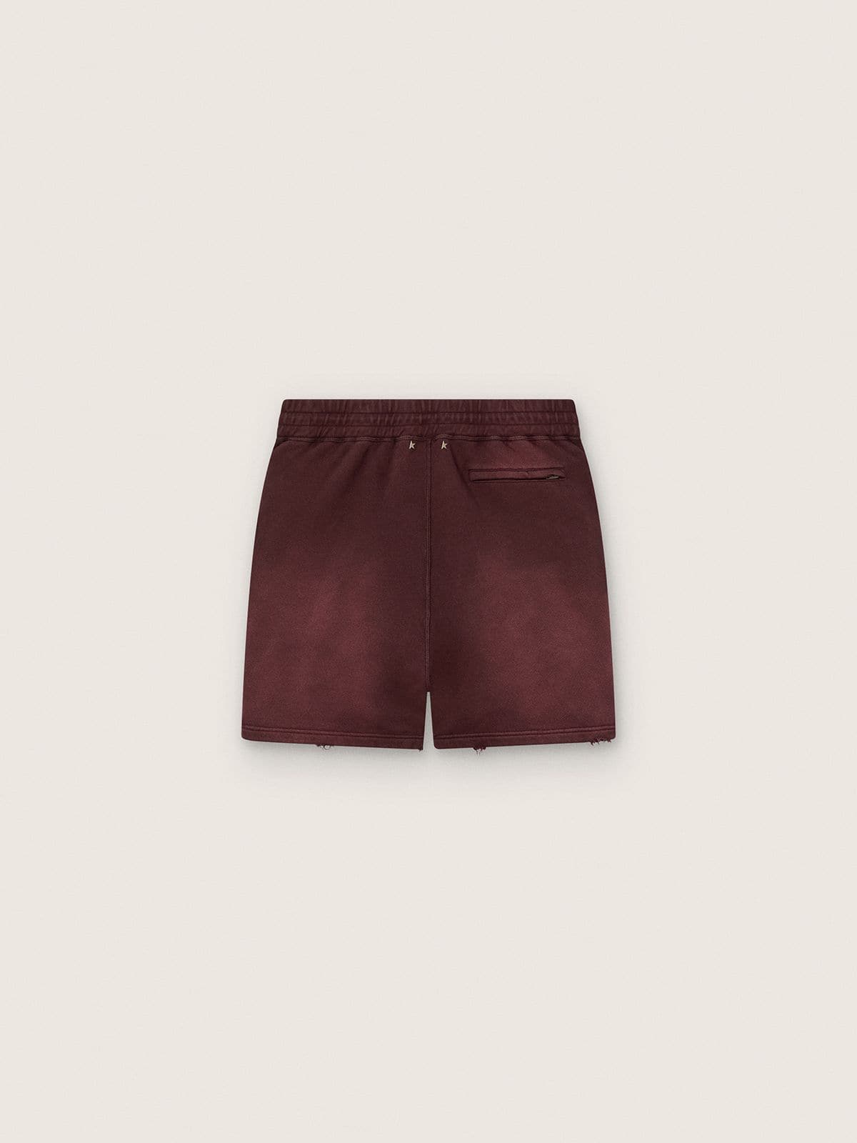 Shorts jogging unisex in felpa di cotone bordeaux