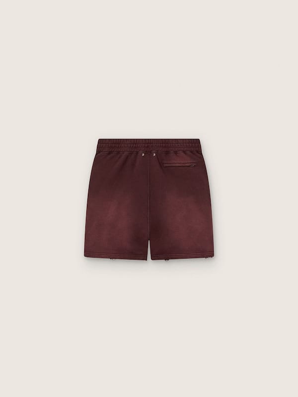 Golden Goose - Short jogging unisexe en molleton de coton bordeaux in 