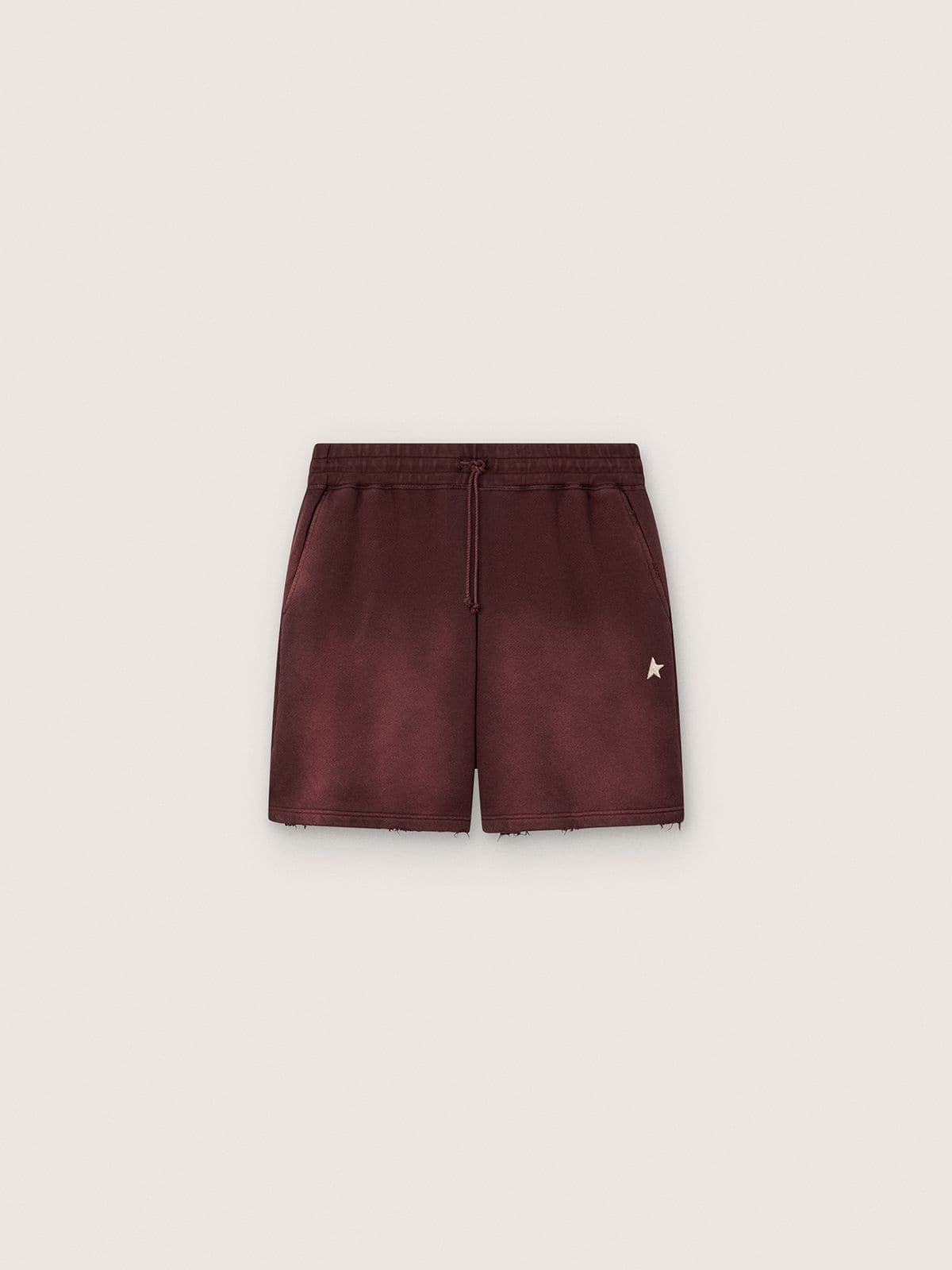 Golden Goose - Shorts jogging unisex in felpa di cotone bordeaux in 