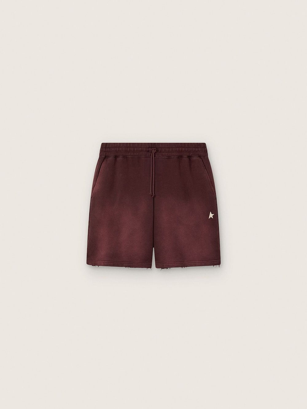 Short jogging unisexe en molleton de coton bordeaux — Golden Goose