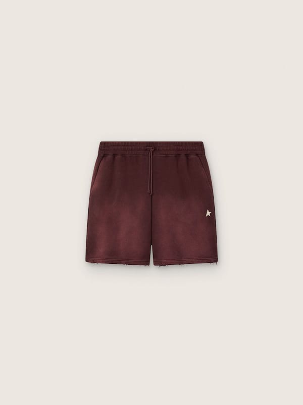 Golden Goose - Short jogging unisexe en molleton de coton bordeaux in 