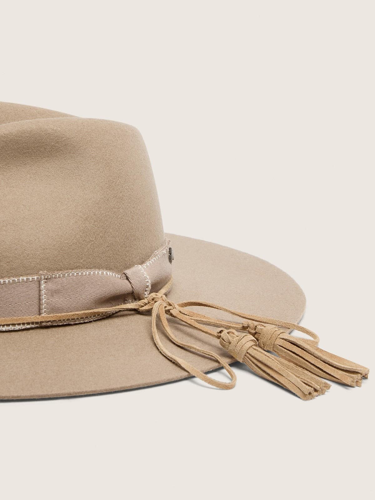 Golden Goose - Beige fedora hat with double tone-on-tone strap in 