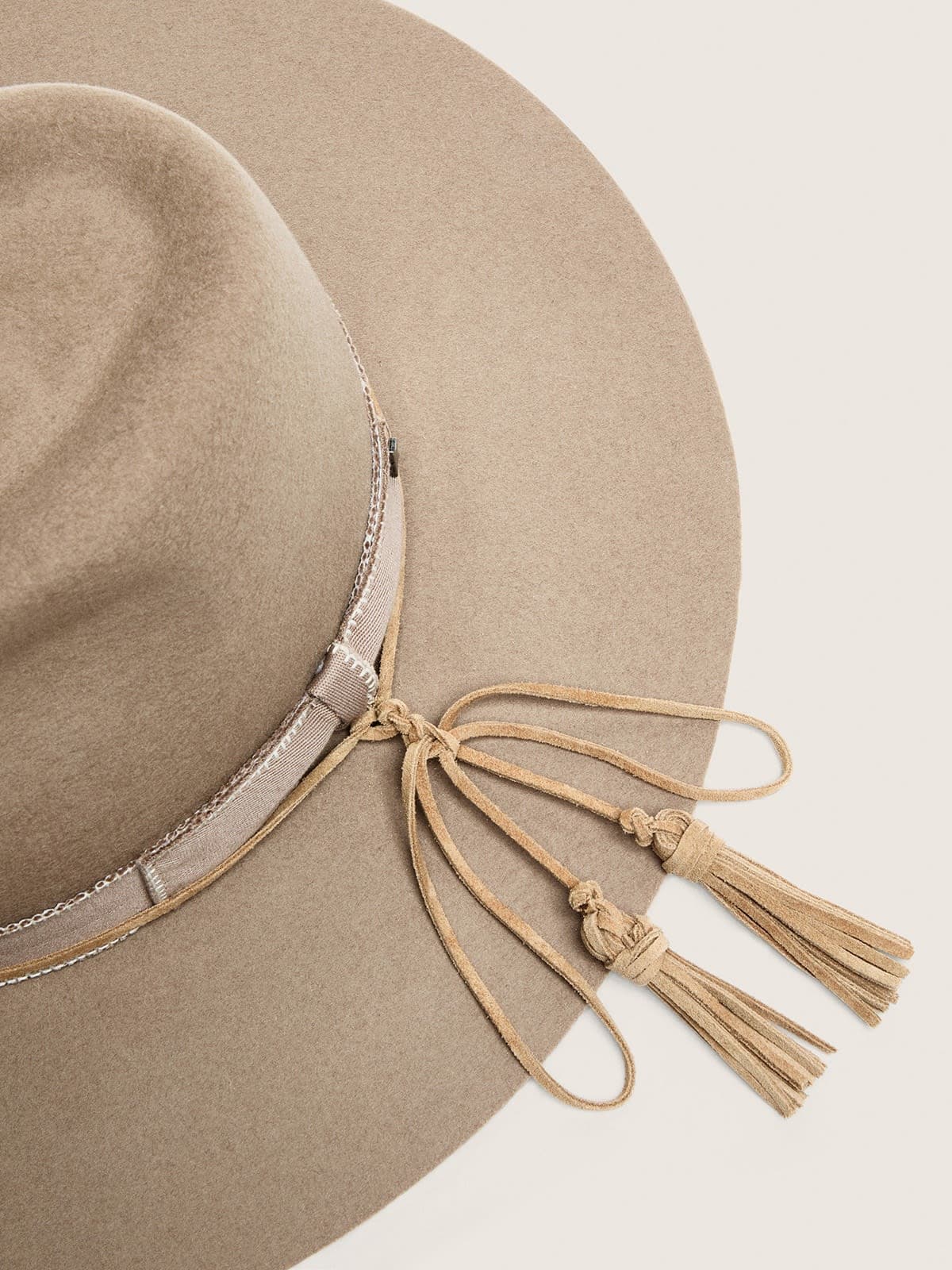 Golden Goose - Beige fedora hat with double tone-on-tone strap in 