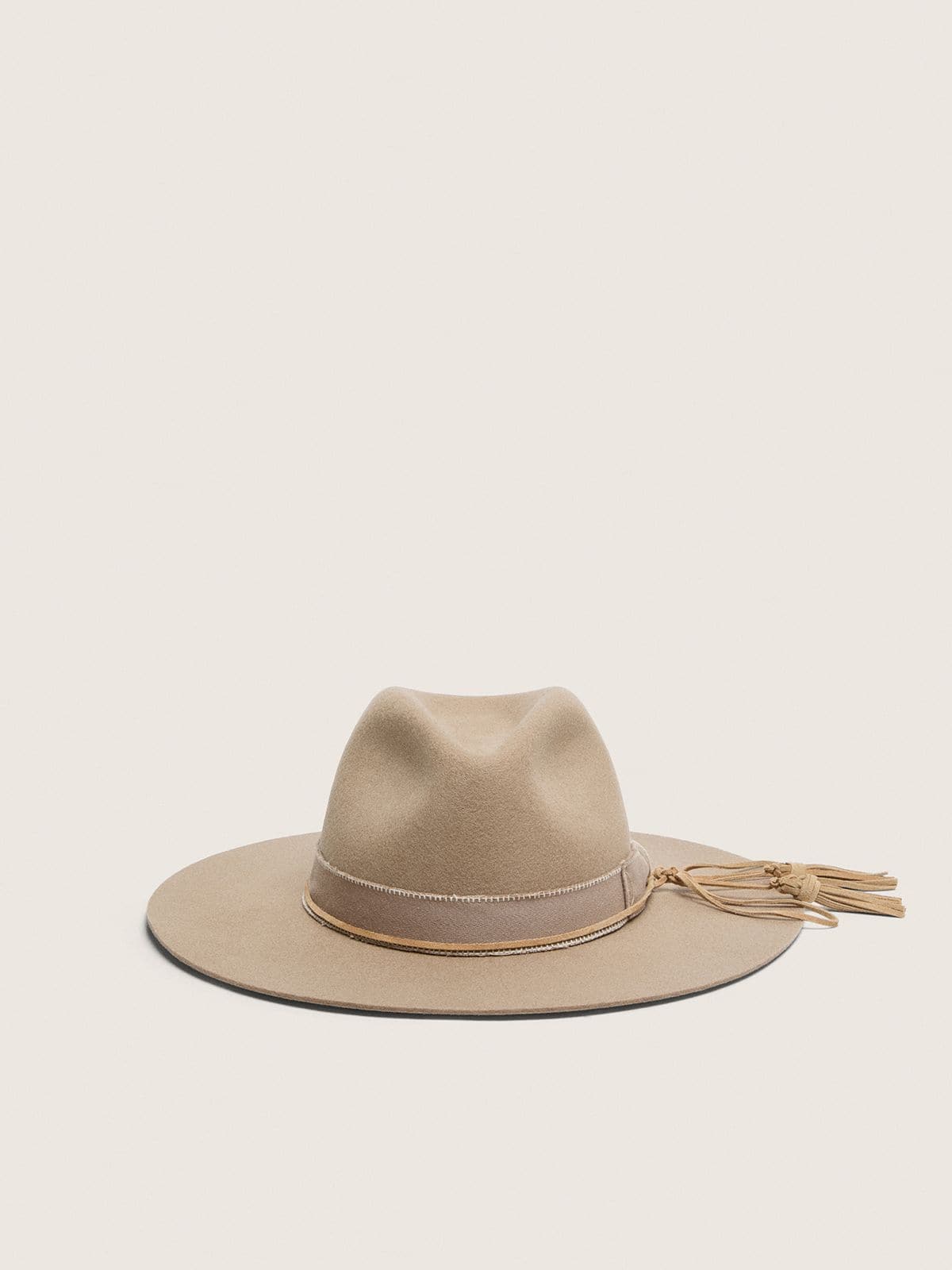 Golden Goose - Beige fedora hat with double tone-on-tone strap in 