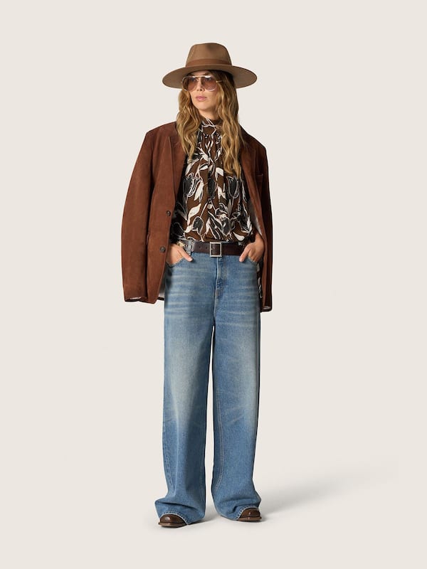 Golden Goose - Beige fedora hat with ribbon strap and silver star in 