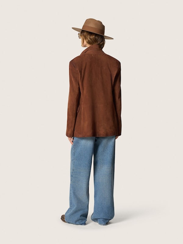Golden Goose - Beige fedora hat with ribbon strap and silver star in 