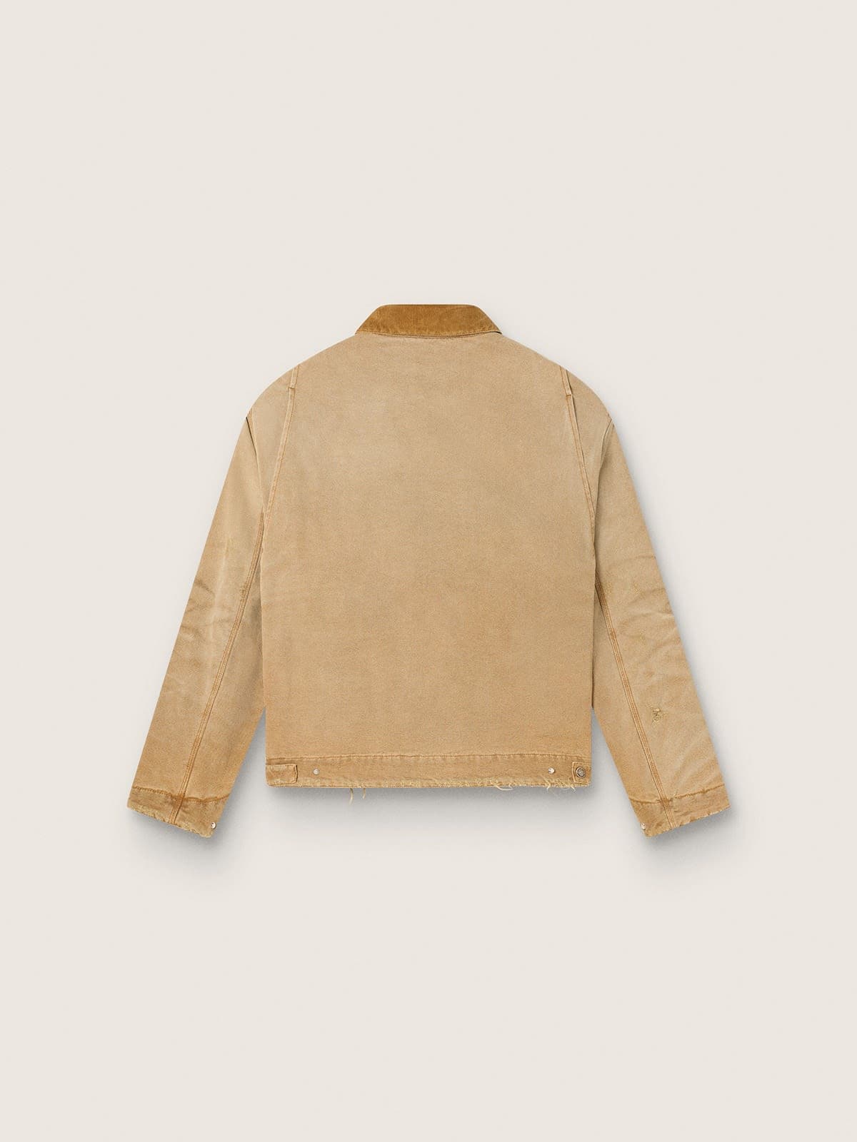 Unisex-Wendejacke aus beigefarbener Baumwolle mit Karomuster