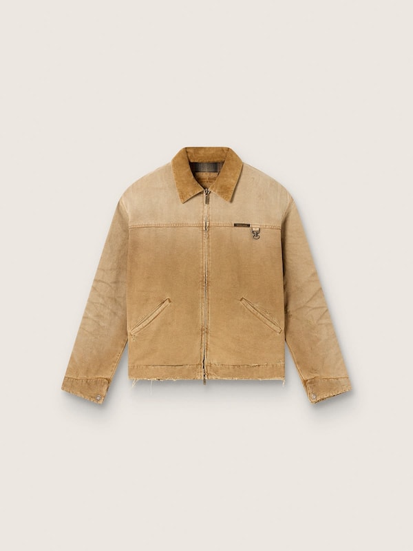 Golden Goose - Unisex reversible jacket in beige cotton with check pattern in 