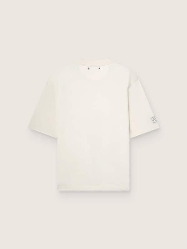 Unisex Resort white cotton T-shirt with print and logo