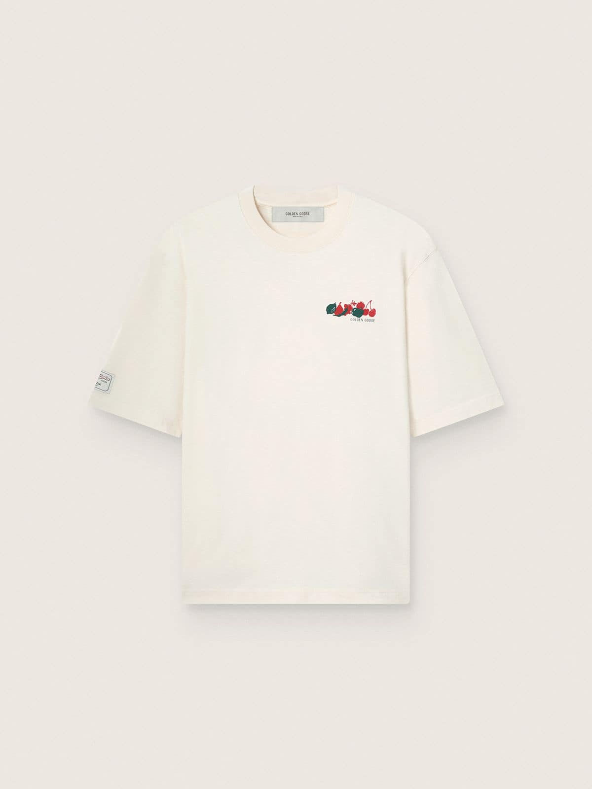 Golden Goose - T-shirt Unisex Resort in cotone bianco con stampa e logo in 