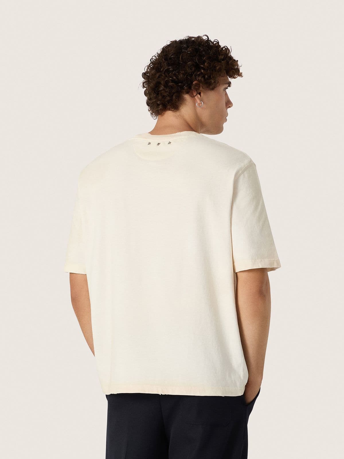 Golden Goose Golden Goose | FiveFourFive Unisex oversize cream-colored T-shirt T-Shirts & Polo Shirts blue unisex
