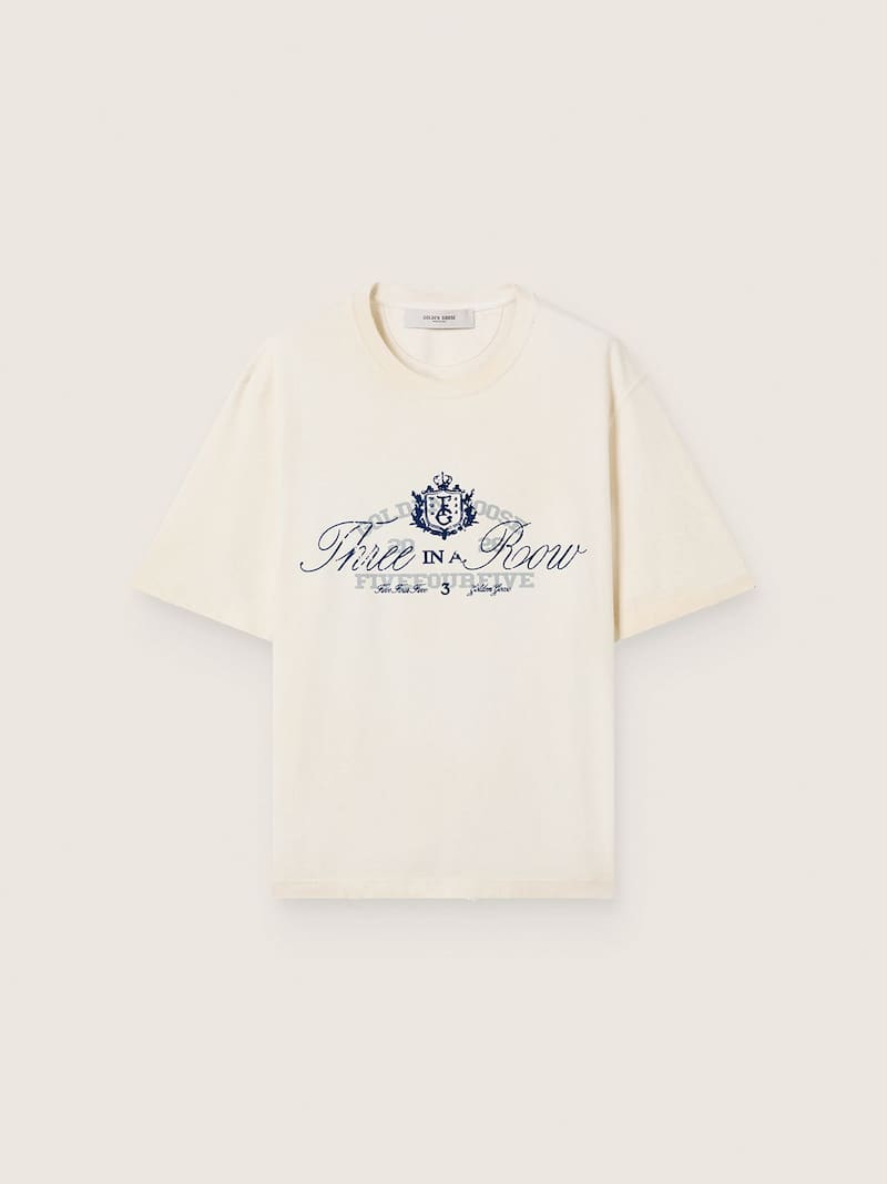 Golden Goose Golden Goose | FiveFourFive Unisex oversize cream-colored T-shirt T-Shirts & Polo Shirts blue unisex