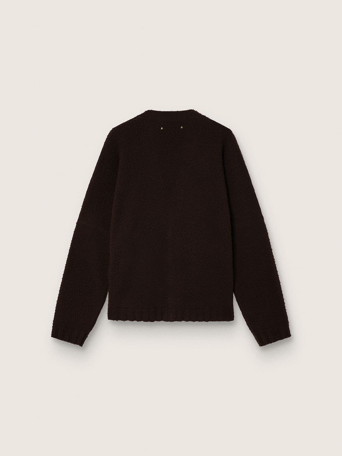 Unisex cardigan in Casentino-effect brown wool