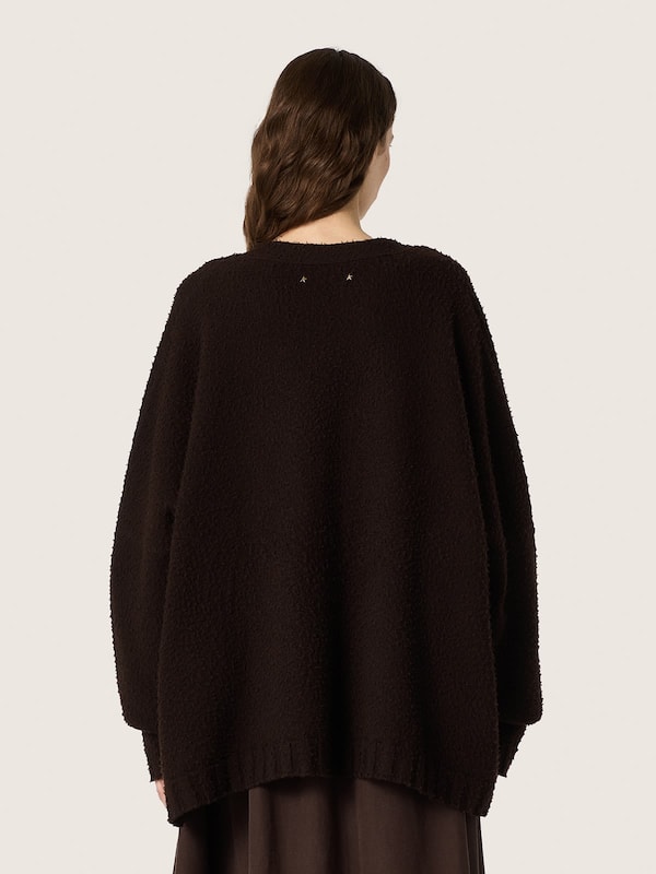 Golden Goose - Unisex cardigan in Casentino-effect brown wool in 
