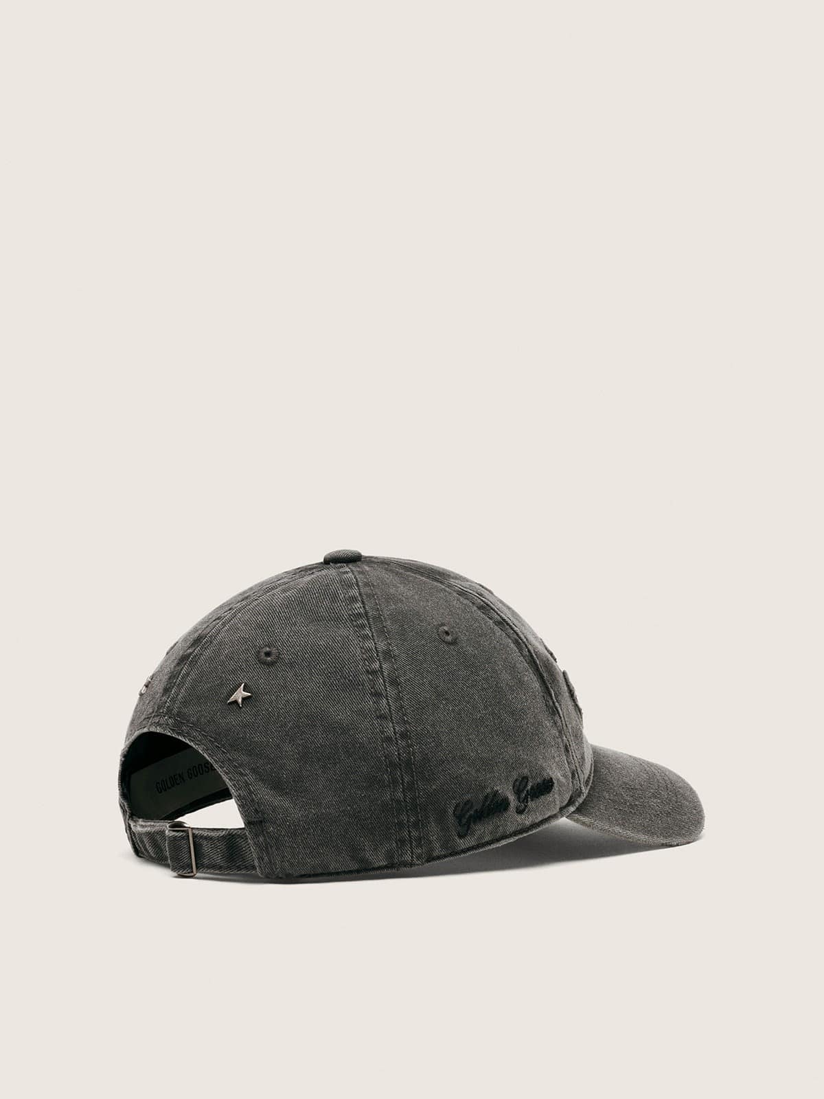 Golden Goose - Cappellino da baseball di colore antracite con patch "Golden" ton sur ton in 