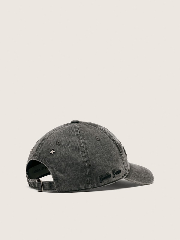 Golden Goose - Anthracite baseball cap with tone-on-tone &ldquo;Golden&rdquo; patch in 