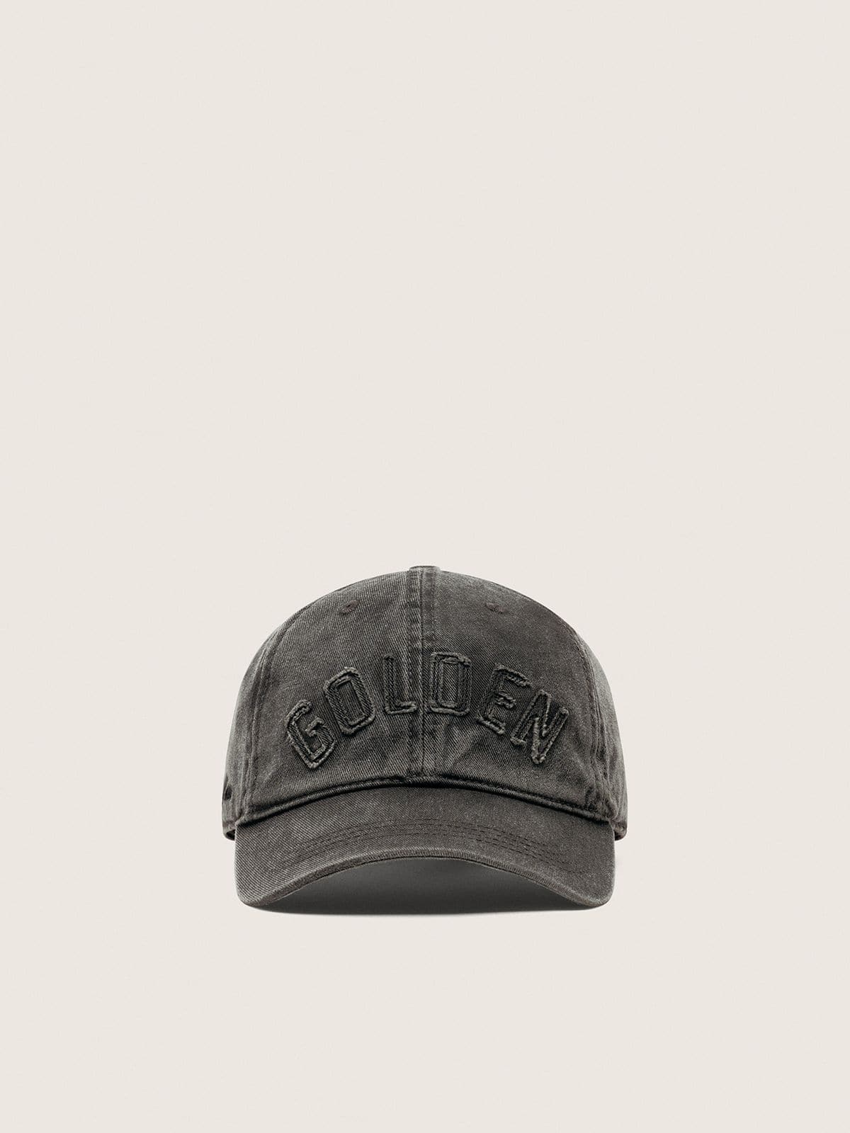 Golden Goose - Cappellino da baseball di colore antracite con patch "Golden" ton sur ton in 