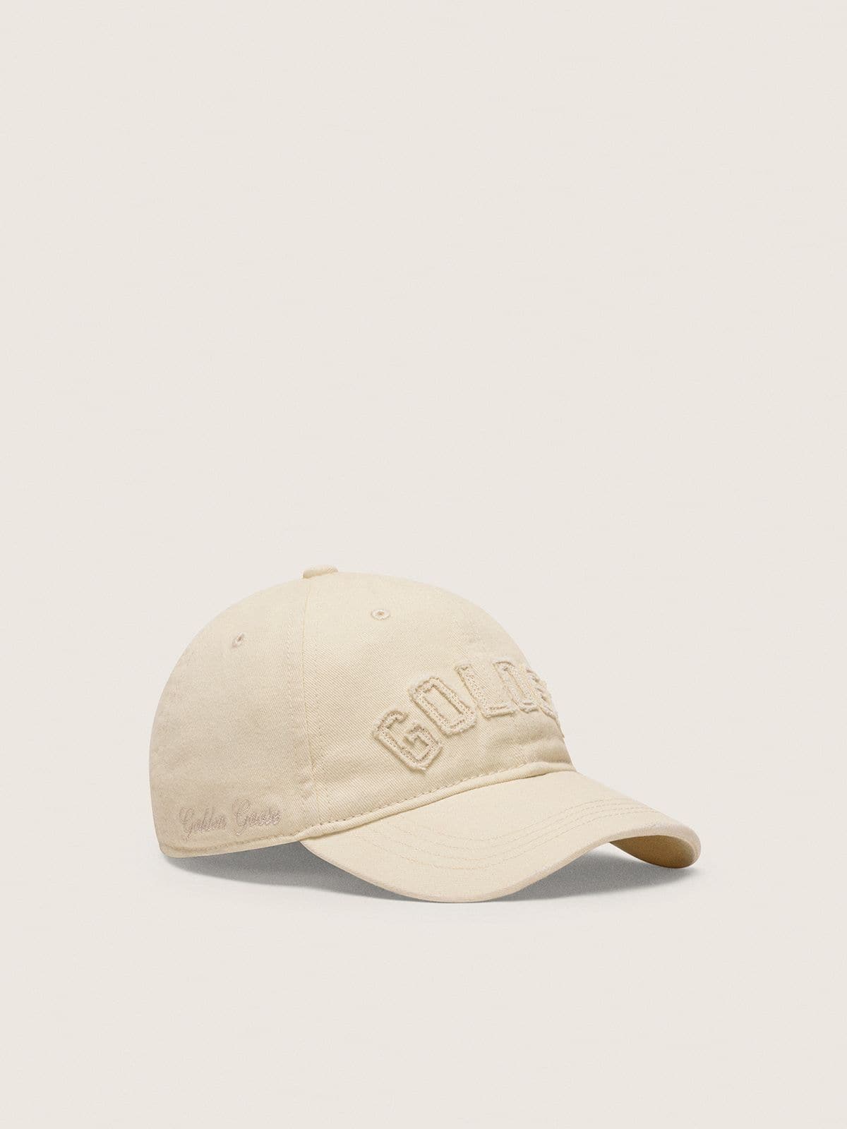 Golden Goose - Casquette de baseball &eacute;crue avec patch &laquo;&nbsp;Golden&nbsp;&raquo; ton sur ton in 