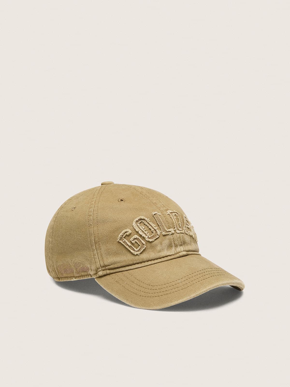 Golden Goose - Beige/light brown baseball cap with tone-on-tone &ldquo;Golden&rdquo; patch in 