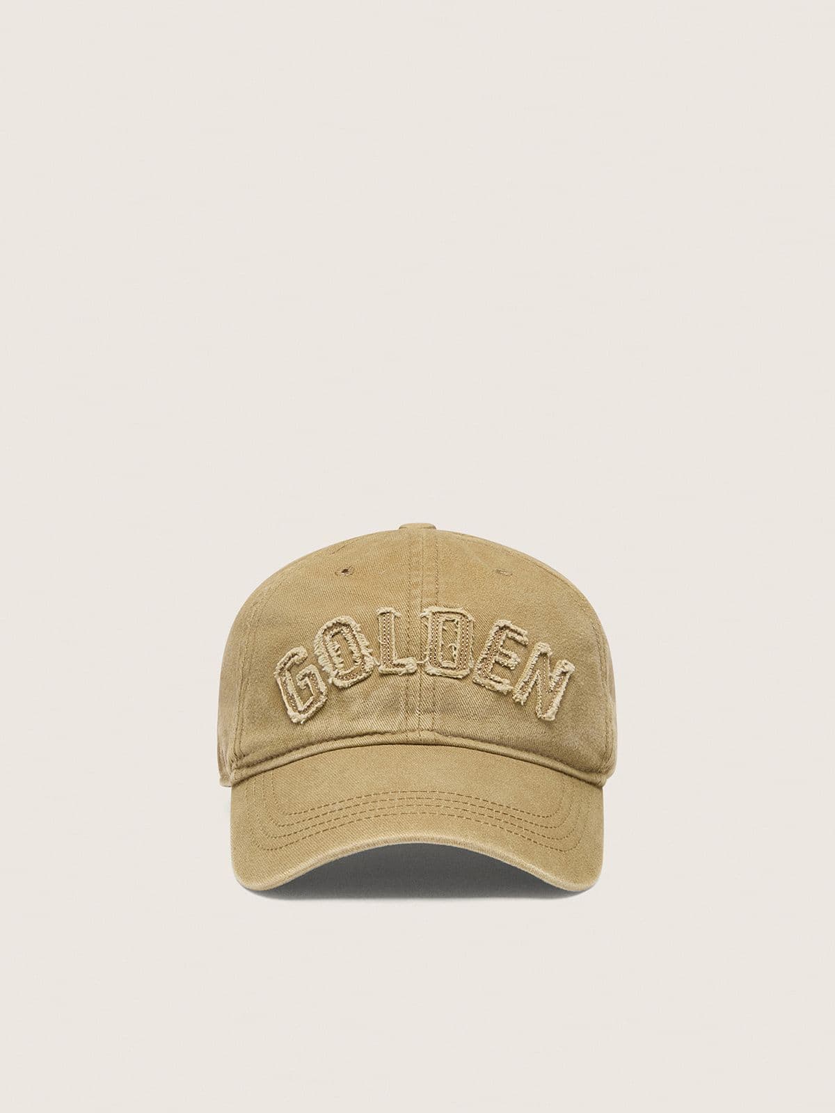 Golden Goose - Beige/light brown baseball cap with tone-on-tone &ldquo;Golden&rdquo; patch in 
