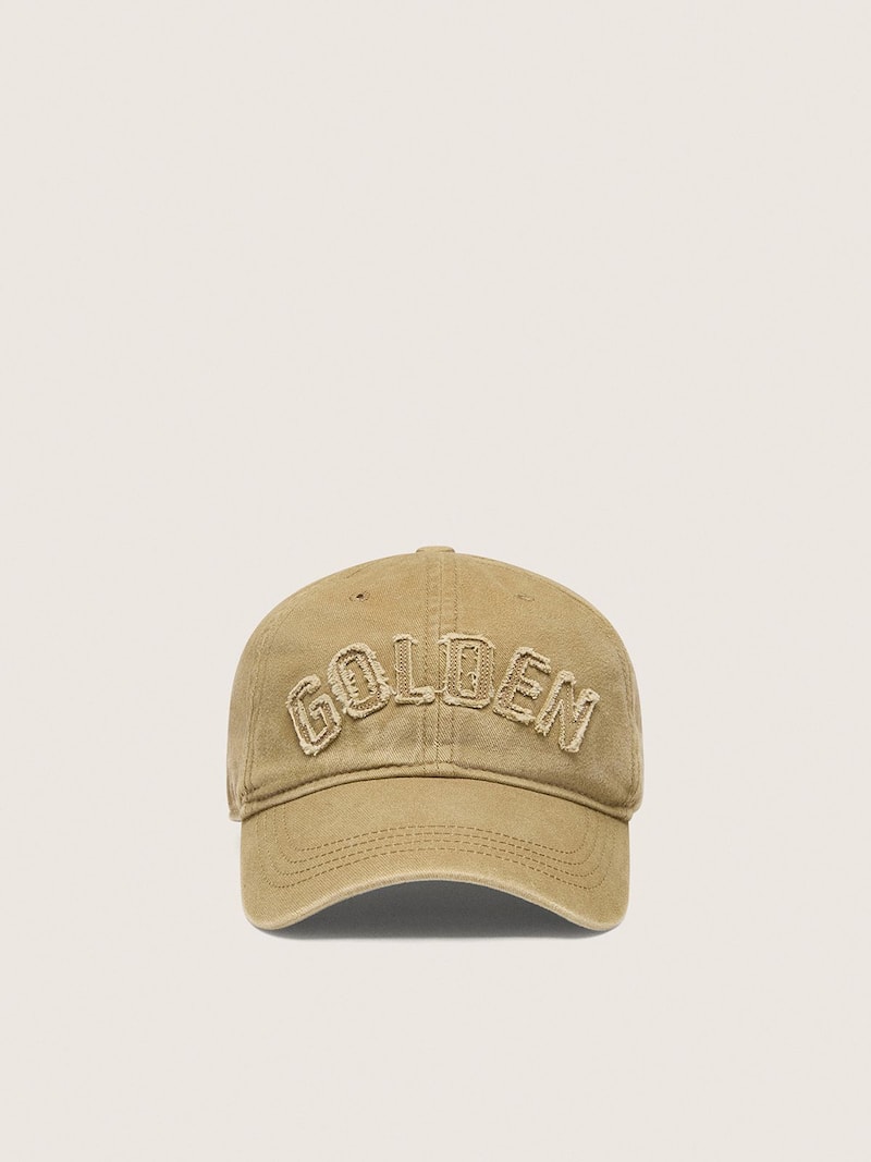 Golden Goose - Beige/light brown baseball cap with tone-on-tone &ldquo;Golden&rdquo; patch in 