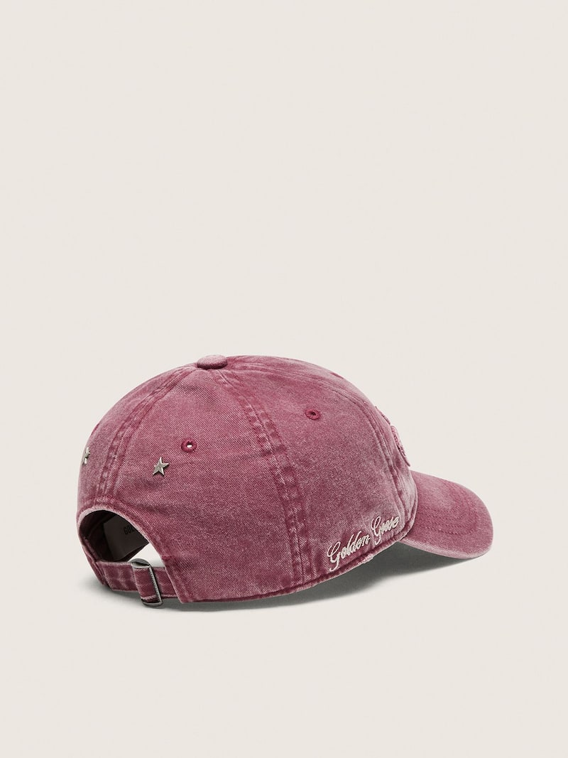 Golden Goose - Burgundy baseball cap with tone-on-tone &ldquo;Golden&rdquo; patch in 