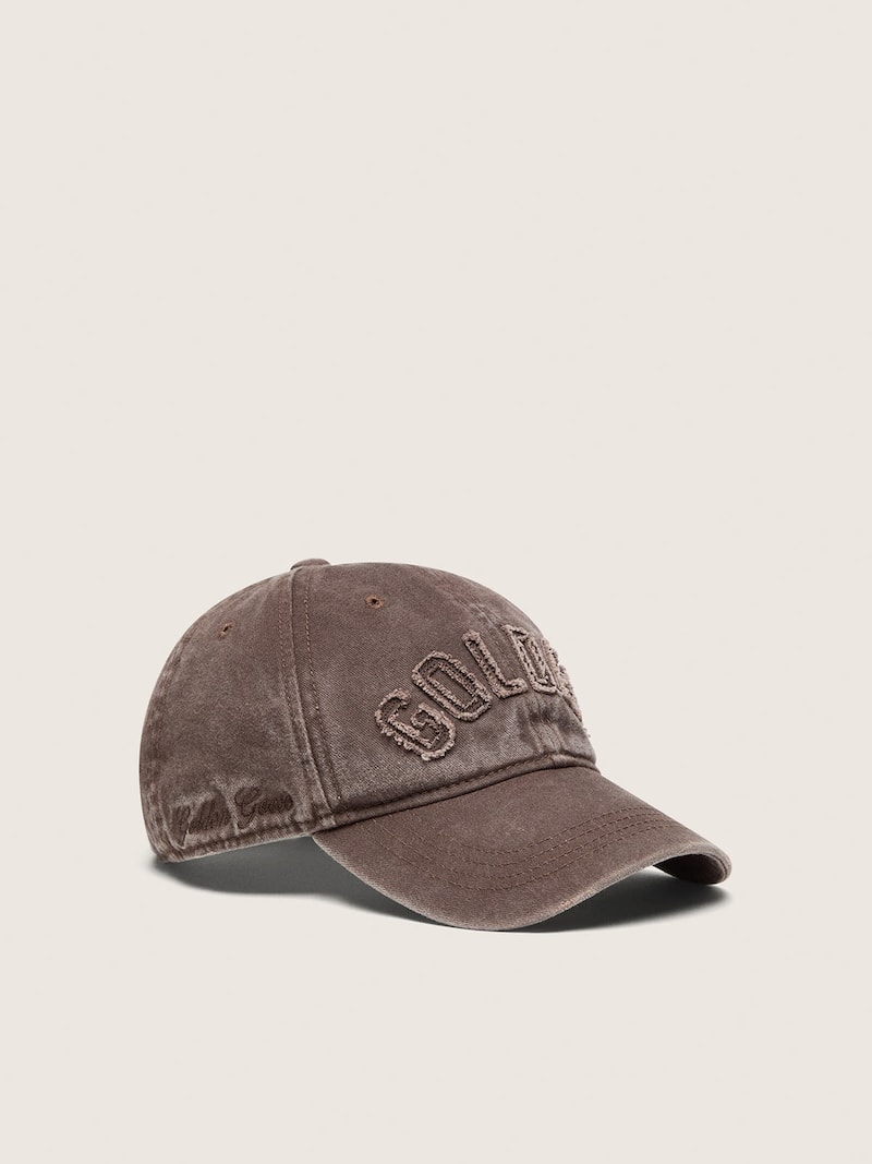 Golden Goose - Dark brown baseball cap with tone-on-tone &ldquo;Golden&rdquo; patch in 