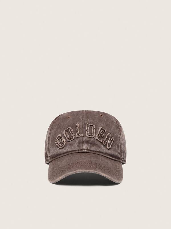 Golden Goose Dark brown baseball cap with tone-on-tone &ldquo;Golden&rdquo; patch Hats brown unisex