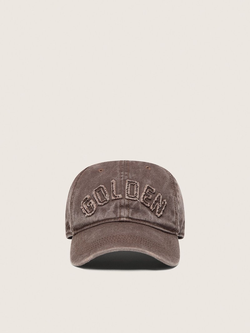 Golden Goose - Dark brown baseball cap with tone-on-tone &ldquo;Golden&rdquo; patch in 