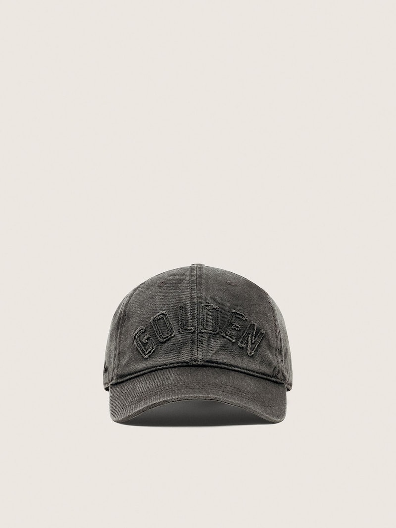 Golden Goose - Anthracite baseball cap with tone-on-tone &ldquo;Golden&rdquo; patch in 