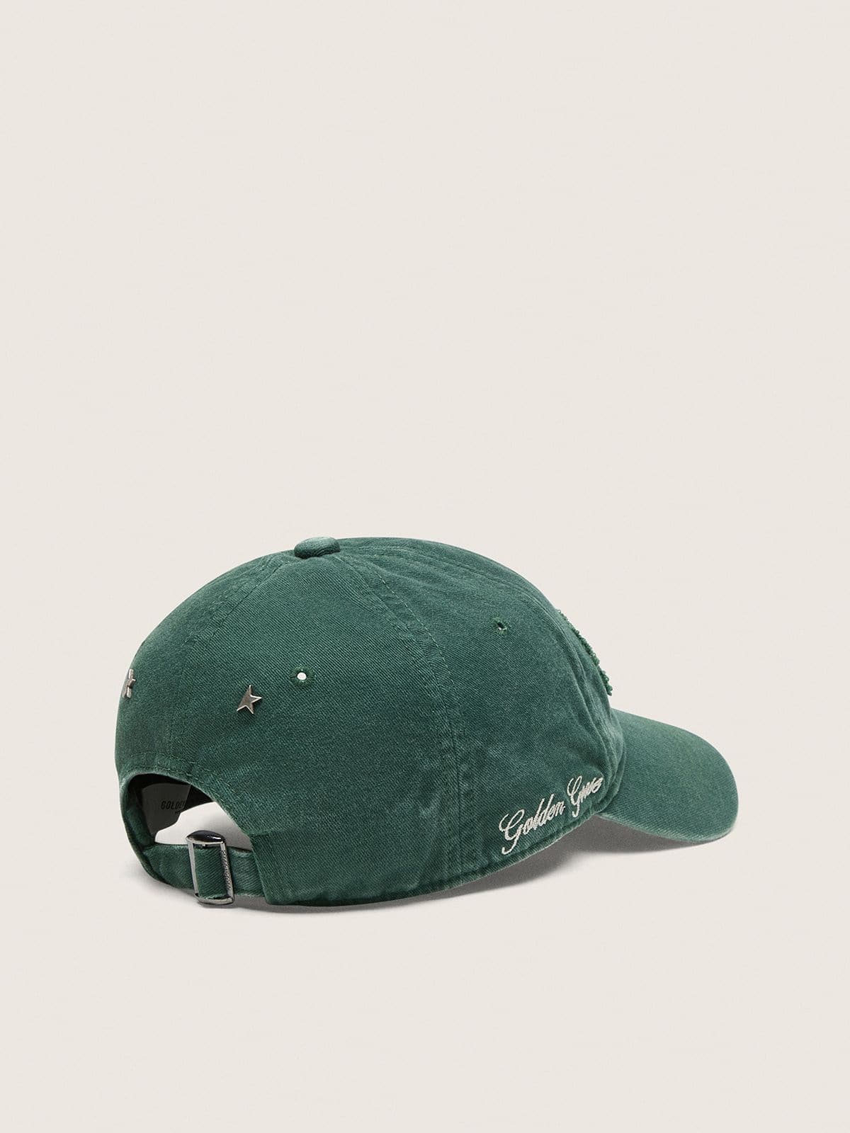 Golden Goose - Pine-green baseball cap with Golden logo embroidered in green in 