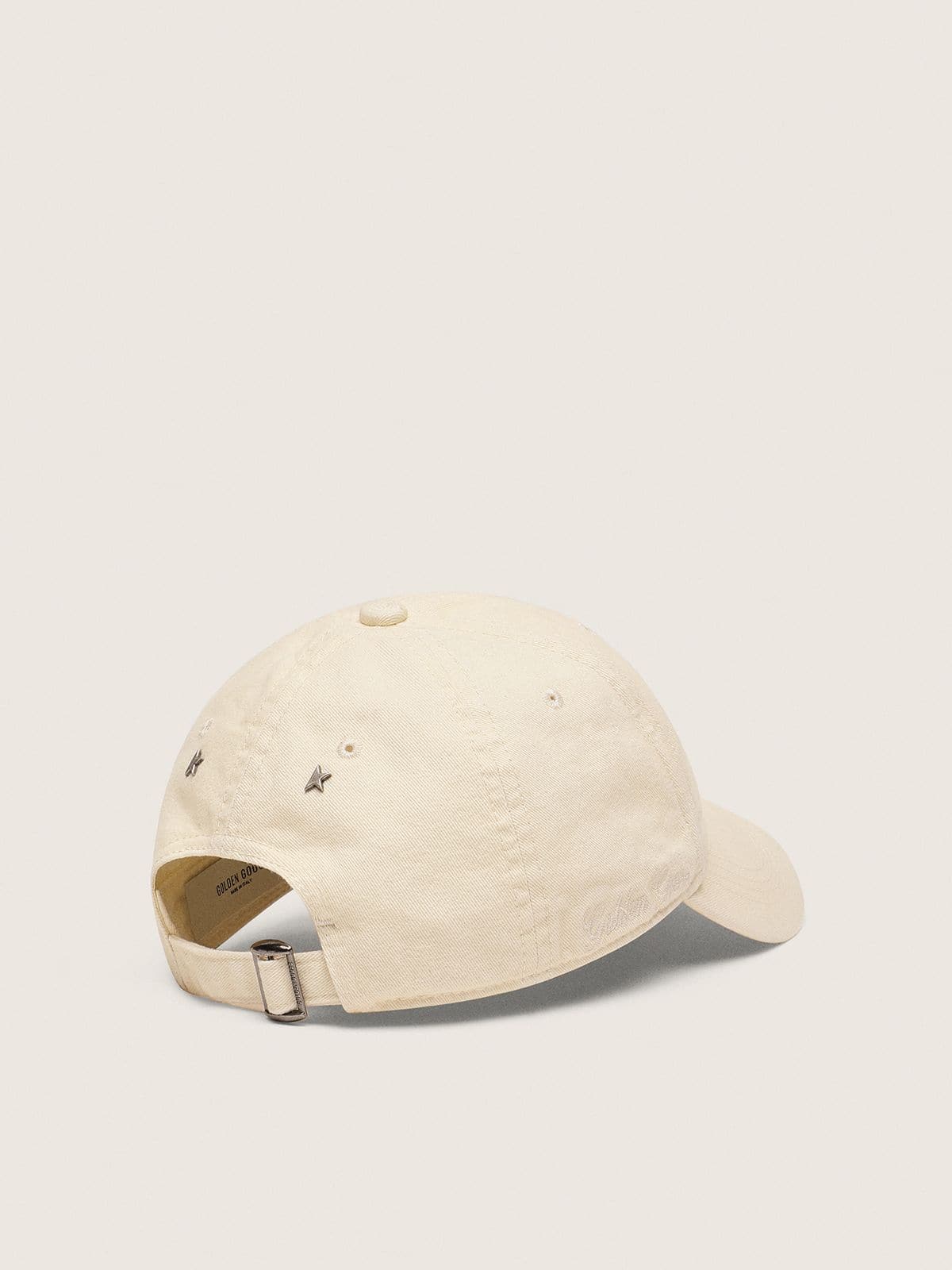 Golden Goose - Ekr&uuml;farbene Baseballcap mit Ton in Ton gehaltenem Stickstern in 