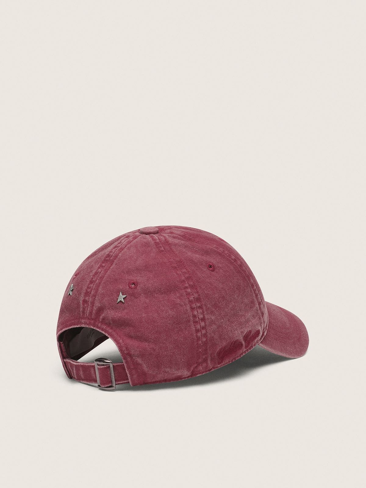Golden Goose - Burgundy baseball cap with tone-on-tone embroidered star in 