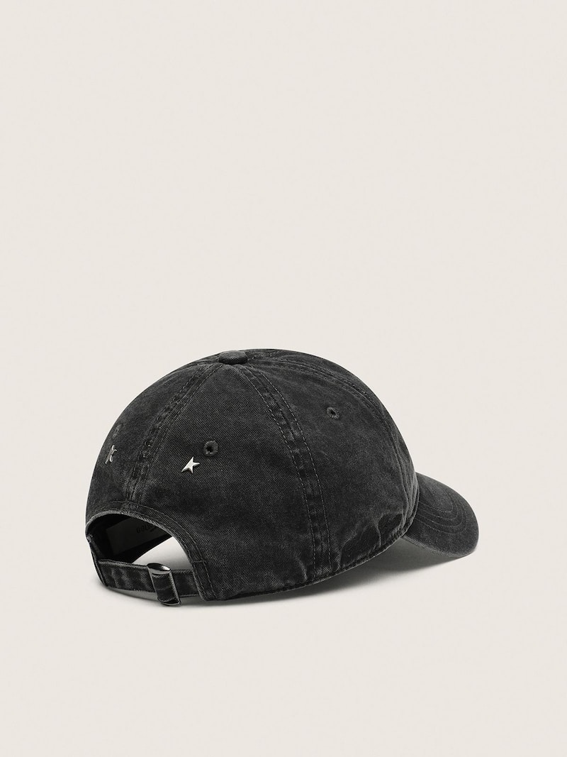 Golden Goose - Casquette de baseball gris anthracite avec &eacute;toile brod&eacute;e ton sur ton in 