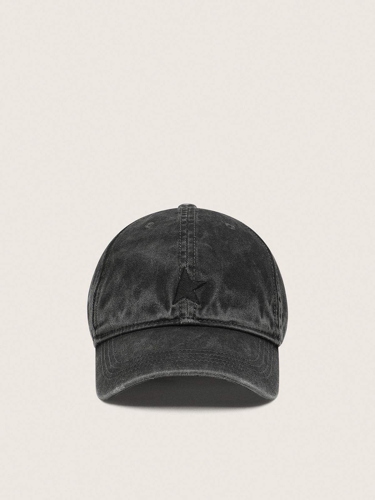 Golden Goose - Anthracite baseball cap with tone-on-tone embroidered star in 