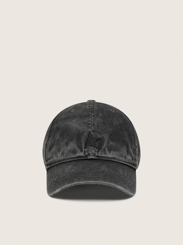 Golden Goose - Anthracite baseball cap with tone-on-tone embroidered star in 