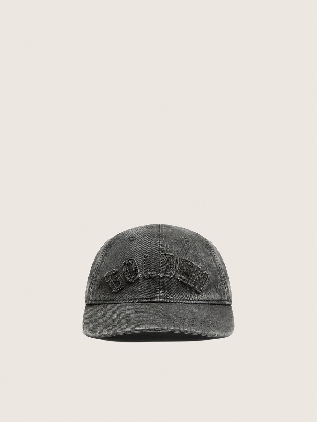 Golden Goose - Anthracite baseball cap with a tone-on-tone &ldquo;Golden&rdquo; patch and a tennis racket pin in 