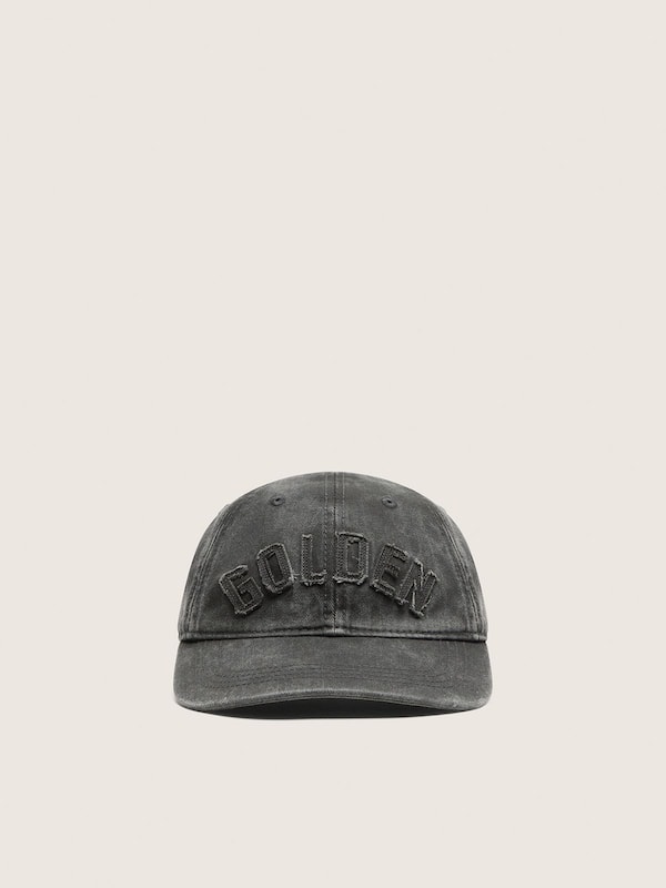 Golden Goose - Anthracite baseball cap with a tone-on-tone &ldquo;Golden&rdquo; patch and a tennis racket pin in 