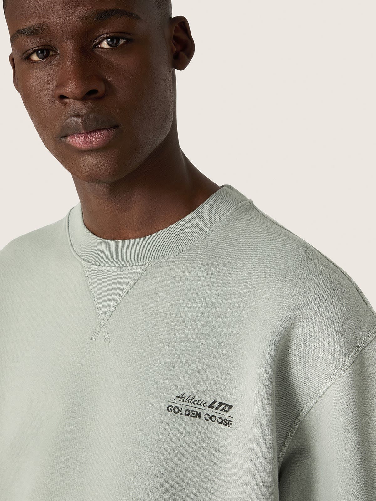 Golden Goose - Sudadera unisex de manga corta de algod&oacute;n verde con bordado in 