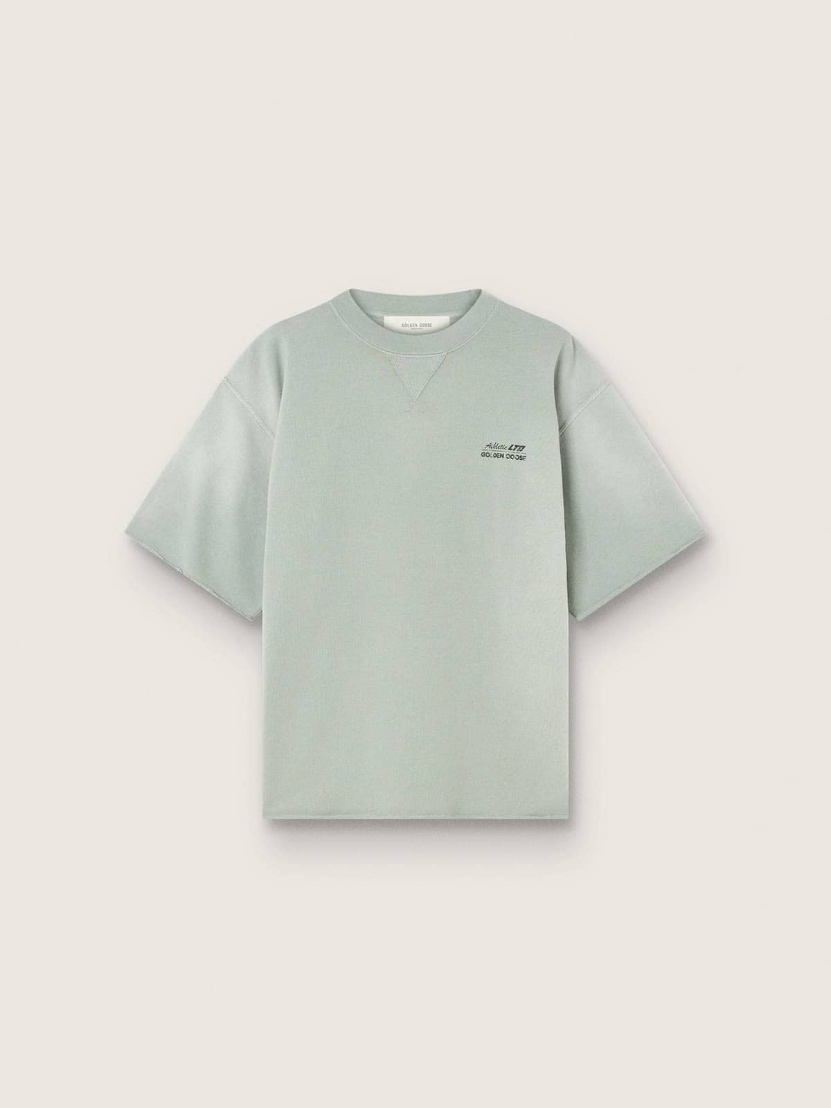 Golden Goose - Sudadera unisex de manga corta de algod&oacute;n verde con bordado in 