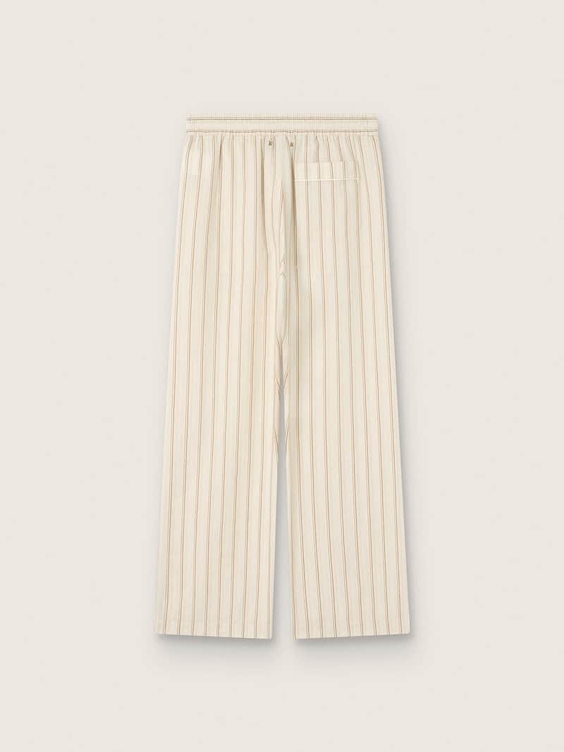 Golden Goose - Pantalon de jogging unisexe en coton et lin avec rayures &eacute;crues et sable in 