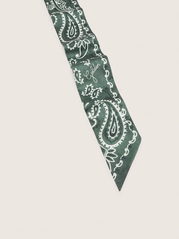 Golden Goose - Lot de deux rubans en serg&eacute; avec motif paisley vert in 