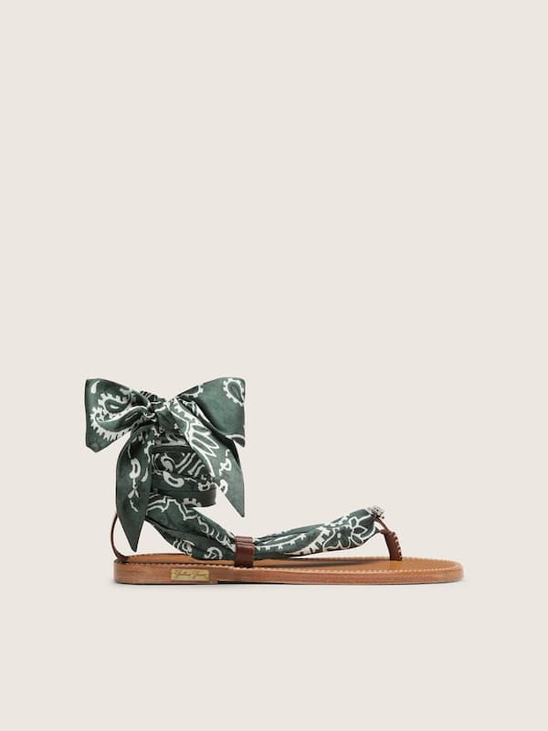 Golden Goose - Lot de deux rubans en serg&eacute; avec motif paisley vert in 