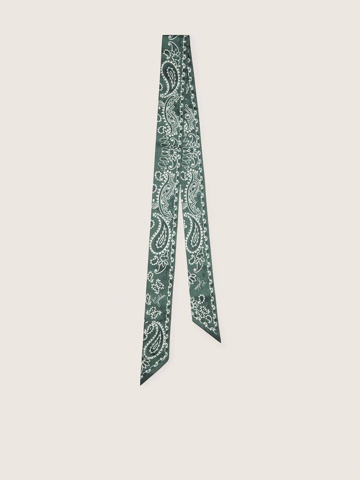 Golden Goose - Set of two twill ribbons with green paisley pattern in 