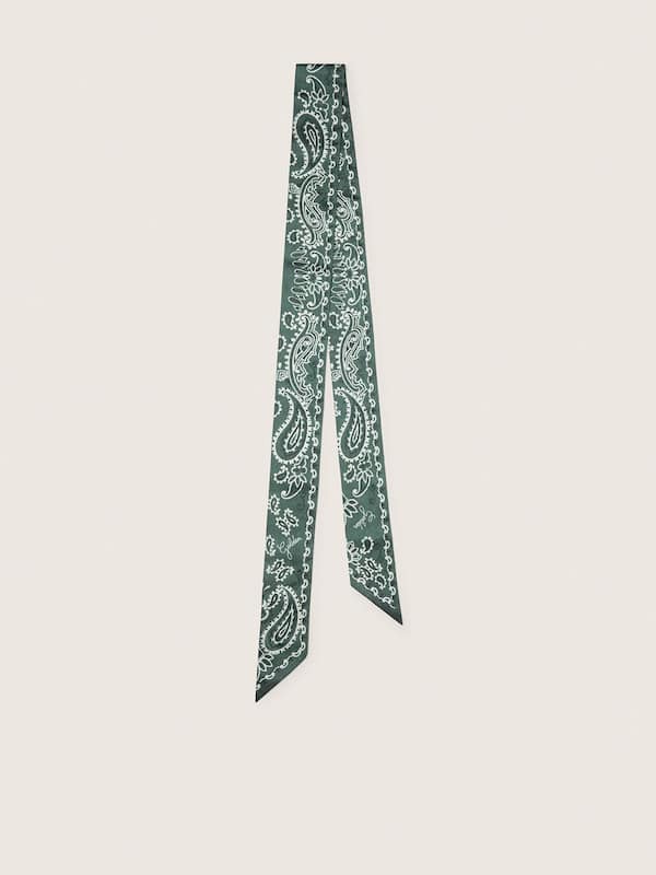 Golden Goose - Lot de deux rubans en serg&eacute; avec motif paisley vert in 