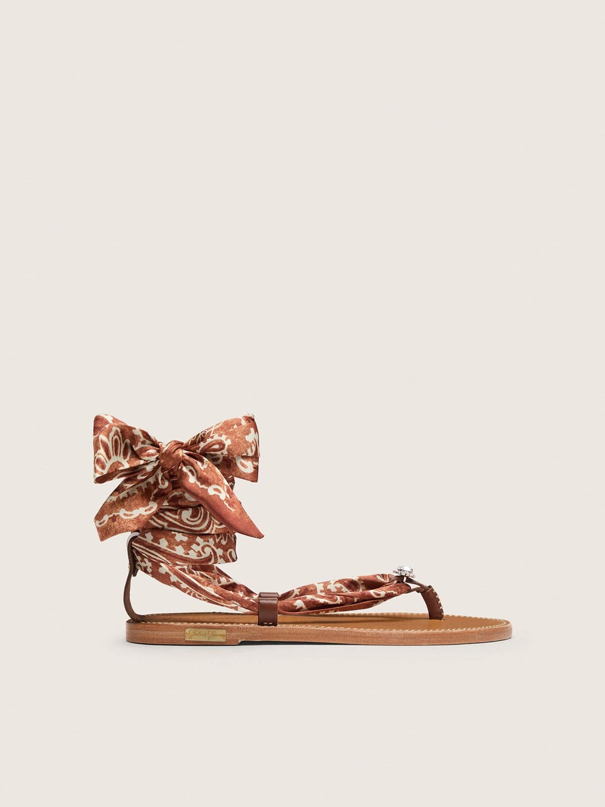 Golden Goose - Lot de deux rubans en serg&eacute; avec motif paisley orange in 