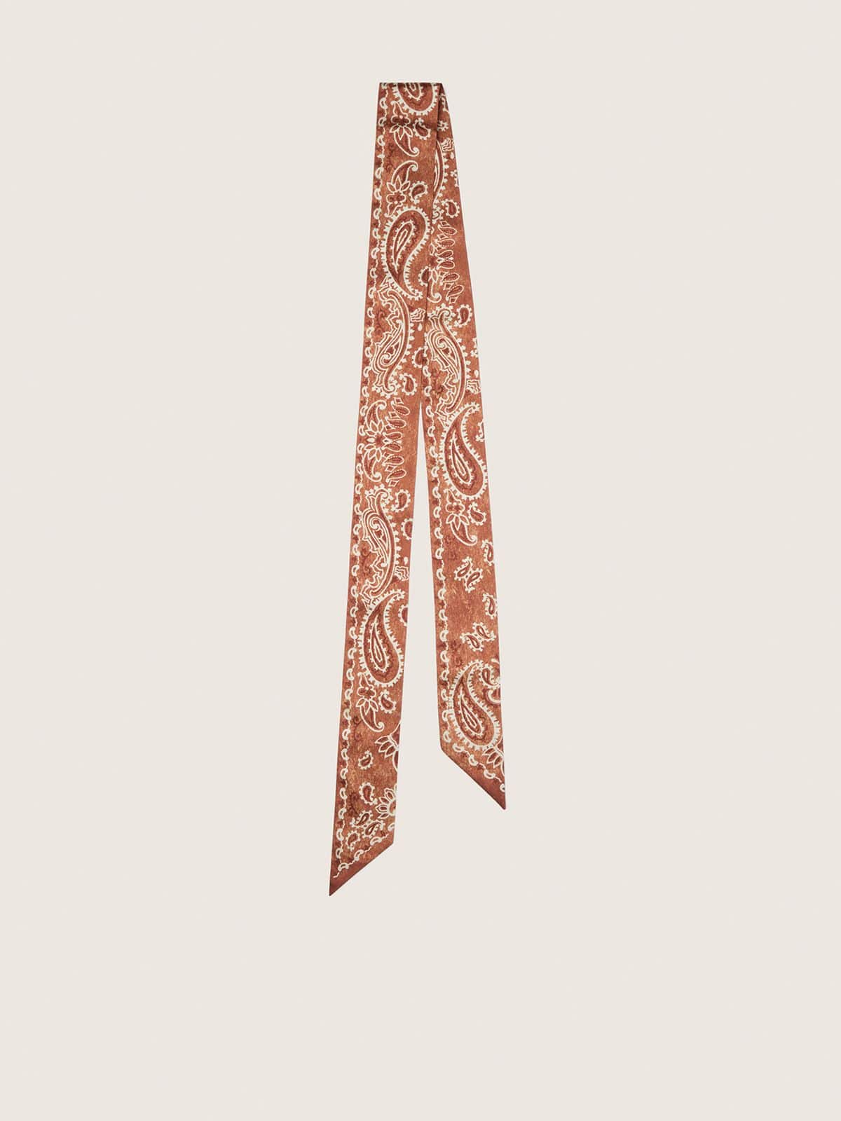 Golden Goose - Lot de deux rubans en serg&eacute; avec motif paisley orange in 