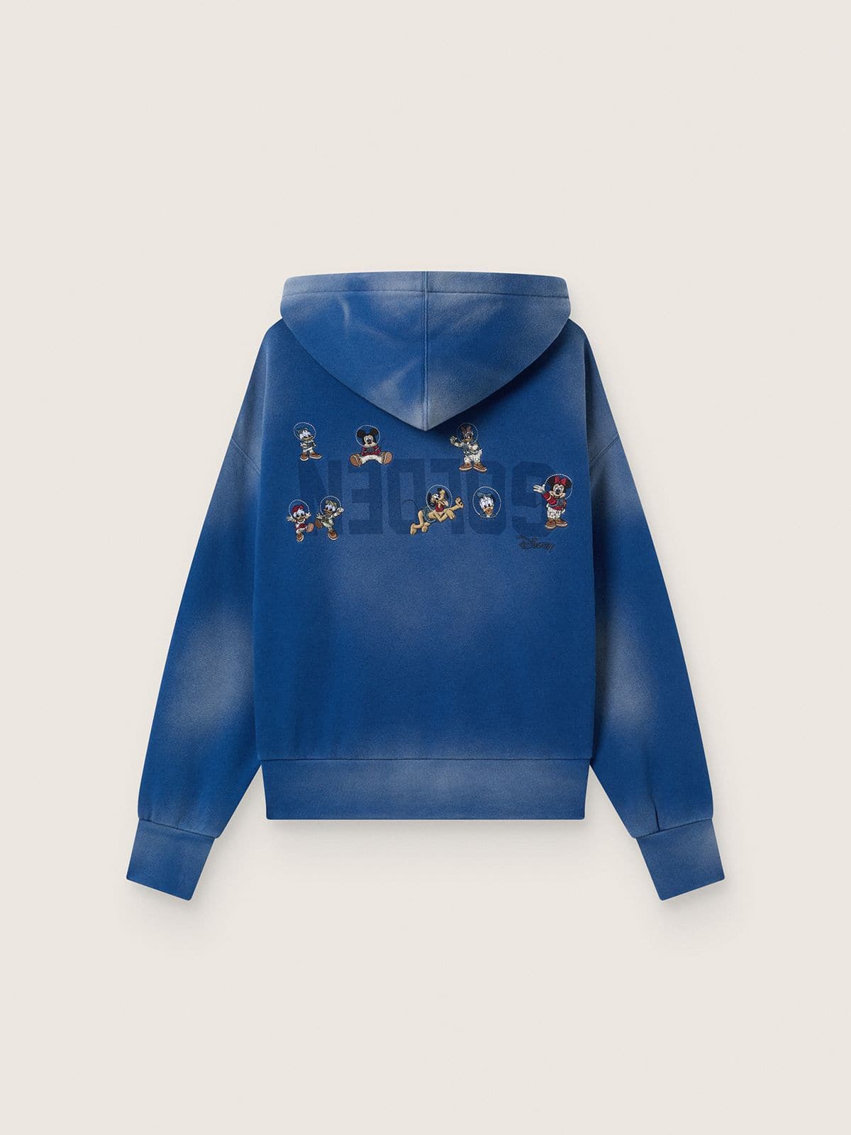 Disney | Golden Goose Unisex blue sunfaded washed sweatshirt with embroidered logos